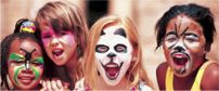 Face painted kids at Sun City